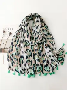 QUECY Women Printed Tasselled Scarf