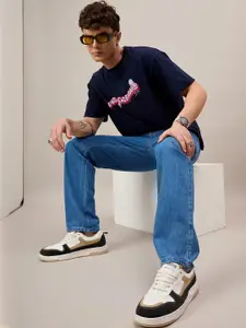 The Roadster Lifestyle Co. Men Loose Relaxed Fit Mid-Rise Cotton Cargo Styles Jeans