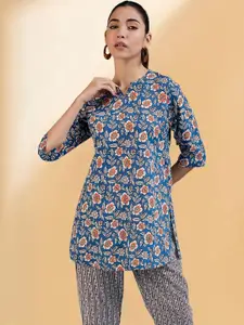 all about you Women Floral Printed V-Neck Kurti