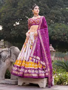 Aika Printed Ready To Wear Lehenga & Unstitched Blouse With Dupatta