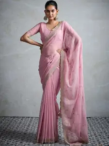 Anouk Embellished Aari Work Pure Georgette Designer Saree