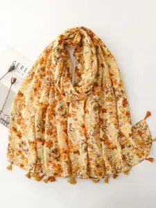 QUECY  Women Printed Scarf  With Tasselled