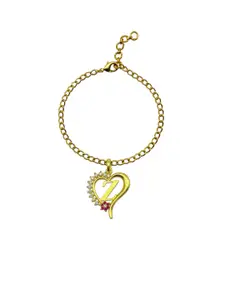Digital Dress Room Z Letter Heart Artificial Stones Studded Wraparound Bracelet Rakhi