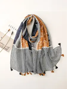 QUECY Women Printed Tasselled Scarf