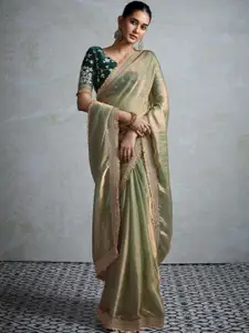 Anouk Embellished Zari Pure Chiffon Designer Saree