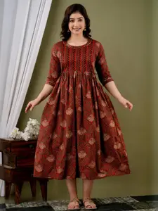 FASHION CLOUD Women Maroon Kurtis