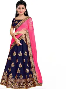 Shoryam Fashion Girls Embroidered Zardozi Ready to Wear Lehenga & Blouse With Dupatta