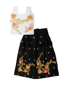 Shoryam Fashion Girls Embroidered Ready to Wear Lehenga &