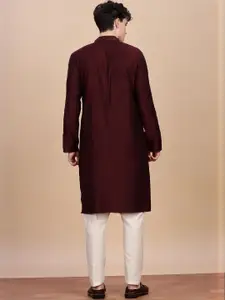 Anouk Men Solid Daily Cotton Straight Kurta