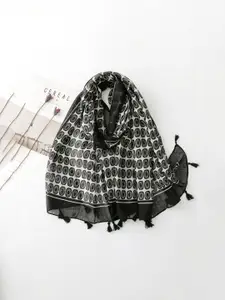 QUECY Women Printed Tasselled Scarf