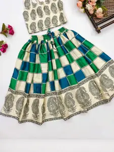 Shoryam Fashion Girls White Raw Silk Lehenga Choli