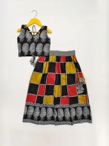 Shoryam Fashion Girls Printed Ready to Wear Lehenga