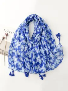 QUECY Women Printed Tasselled Scarf