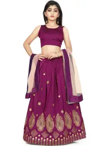 Shoryam Fashion Girls Embroidered Ready to Wear Lehenga & Blouse With Dupatta
