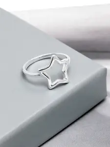 LeCalla 925 Sterling Silver-Plated Star Shaped Finger Ring