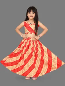 Shoryam Fashion Girls Red Raw Silk Lehenga Choli