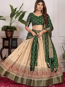 JULEE Printed Ready to Wear Lehenga & Unstitched Blouse With Dupatta