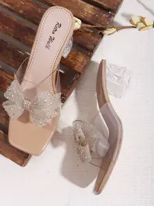 Retro Walk Women Embellished Block Heel Sandals With Bows