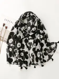 QUECY Women Printed Tasselled Scarf