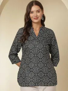 Anouk Rustic Ethnic Motifs Three-Quarter Sleeves  Kurtis