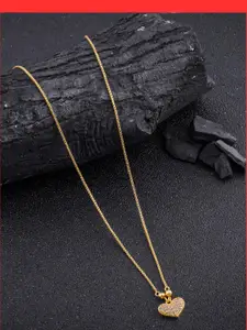 DressBerry Gold-Plated Artificial Beads Minimal Chian With Pendant