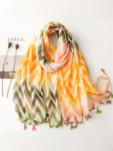 QUECY Women Printed Tasselled Scarf