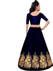 Shoryam Fashion Girls Thread Work Ready to Wear Lehenga & Blouse With Dupatta