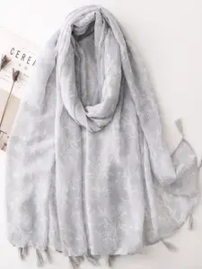 QUECY Women Printed Tasselled Scarf