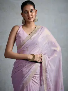 Anouk Embellished Aari Work Pure Georgette Designer Saree