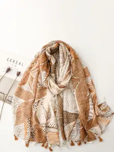QUECY Women Printed Tasselled Scarf