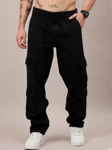 The Roadster Lifestyle Co. Men Loose Relaxed Fit Mid-Rise Cargo Jeans