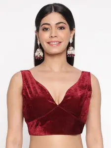 flaher V-Neck Sleeveless Saree Blouse