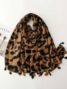 QUECY  Women Printed Scarf  With Tasselled