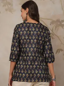 Anouk Rustic Ethnic Motifs Three-Quarter Sleeves  Kurtis