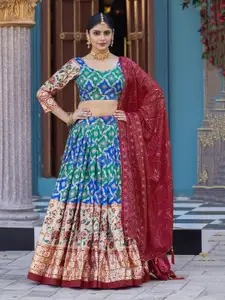 Aika Printed Zardozi Ready To Wear Lehenga & Unstitched Blouse With Dupatta