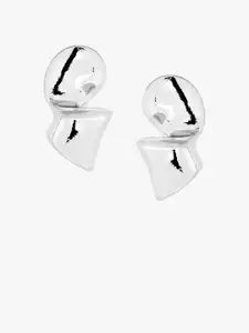 Kazo Silver-Plated Contemporary Twist And Turn Studs