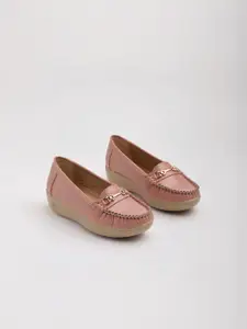 Stylestry Girls Peach Loafers