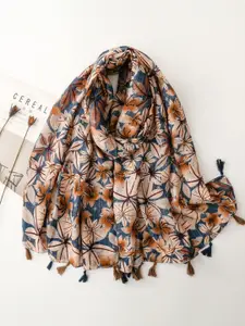 QUECY Women Printed Scarf  With Tasselled