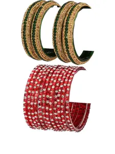 SOMIL Set of 16 Stones Studded Bangle