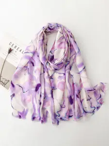 QUECY Women Abstract Printed Scarf