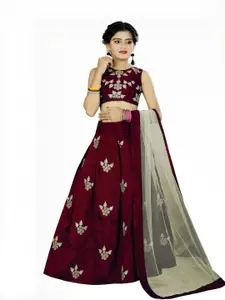 Shoryam Fashion Girls Embroidered Ready to Wear Lehenga & Blouse Taping