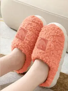 DRUNKEN Women Winter Pink Fur Room Slippers