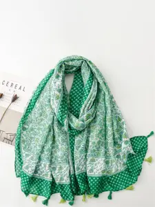 QUECY Women Printed Tasselled Scarf