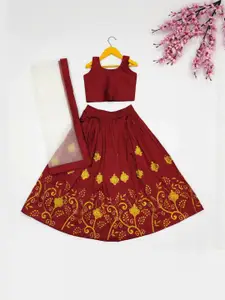 Shoryam Fashion Girls Thread Work Ready to Wear Lehenga & Blouse With Dupatta