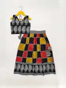 Shoryam Fashion Girls Printed Ready to Wear Lehenga &