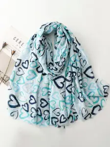QUECY Women Heart Printed Scarf