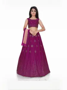 Shoryam Fashion Girls Embellished Ready to Wear Lehenga & Blouse With Dupatta