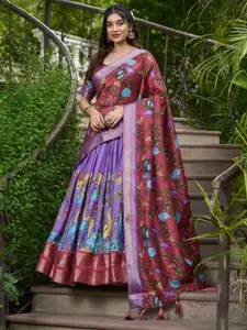JULEE Printed Ready to Wear Lehenga & Unstitched Blouse With Dupatta