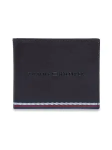 Tommy Hilfiger Men Textured Leather Two Fold Wallet