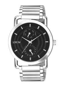 LOREM Men Patterned Dial & Bracelet Style Analogue Watch LR120